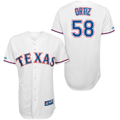 Joseph Ortiz #58 Youth Baseball Jersey-Texas Rangers Authentic Home White Cool Base MLB Jersey
